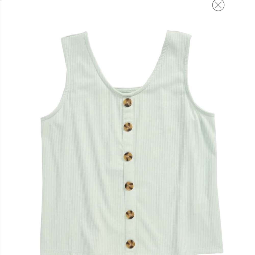 Button Front Ribbed Tank - Picture 3 of 3